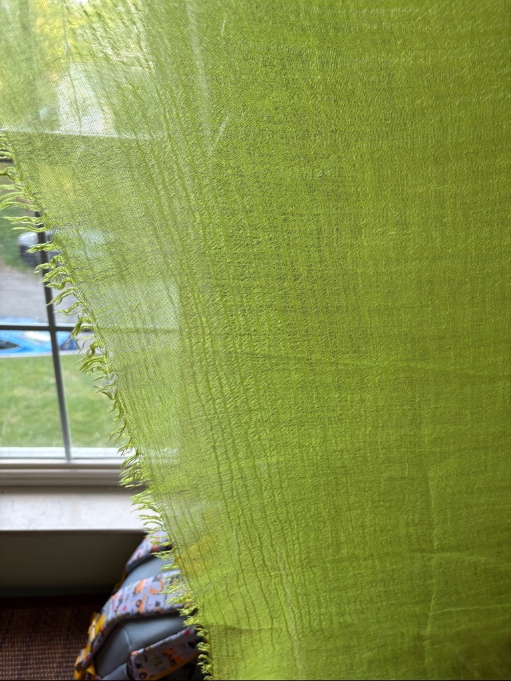 Lightweight Lime Green Decorative Scarf - Picture 2 of 3